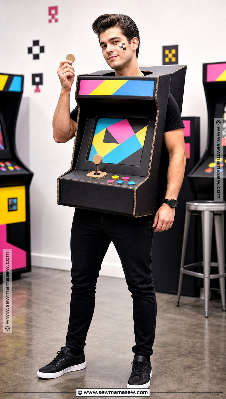 Cardboard Arcade Machine Costume - 30 recycled costume ideas for men