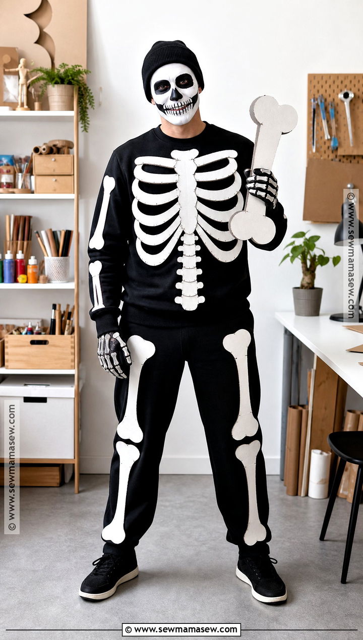 Cardboard Bone Skeleton Costume - 30 Skeleton Costume Ideas