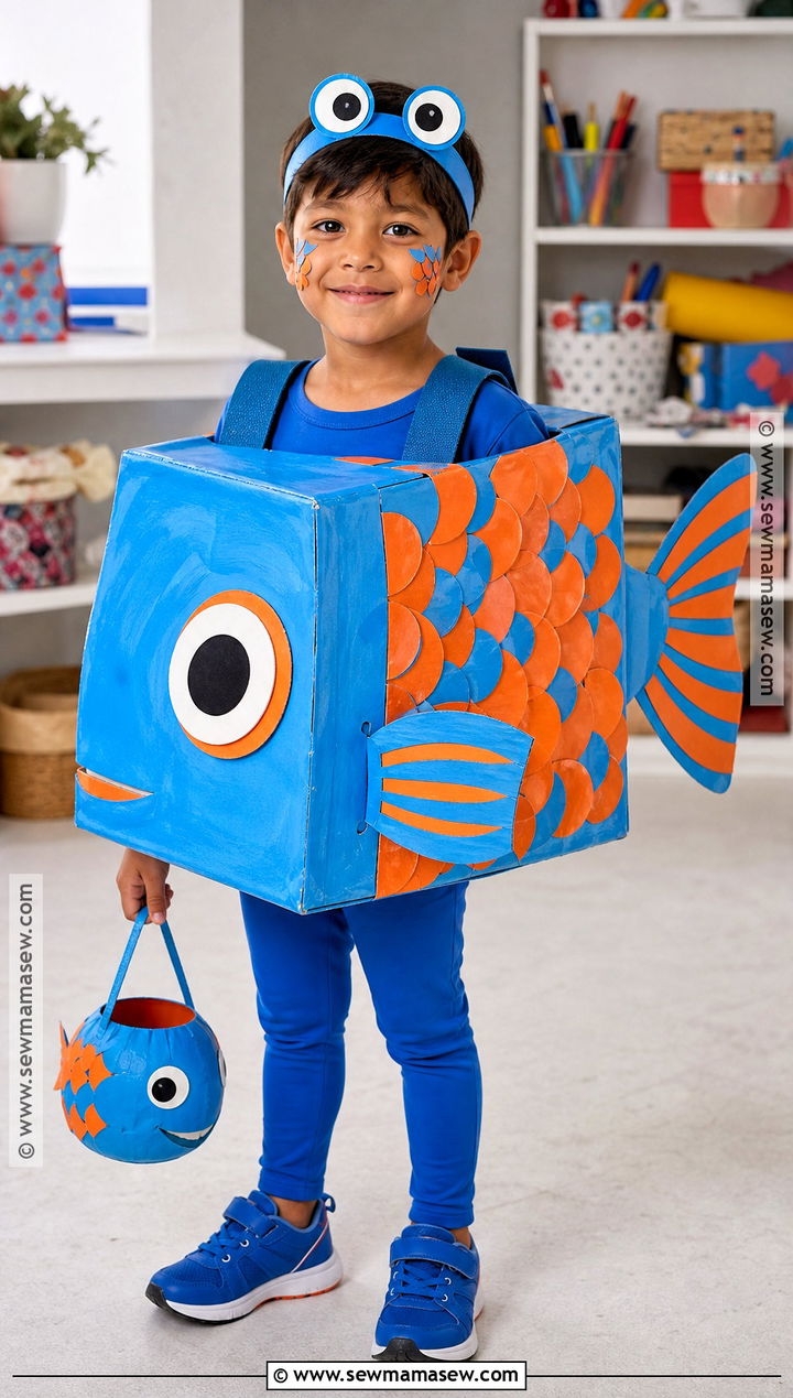 Cardboard Box Fish Costume - 30 fish costume ideas for kids