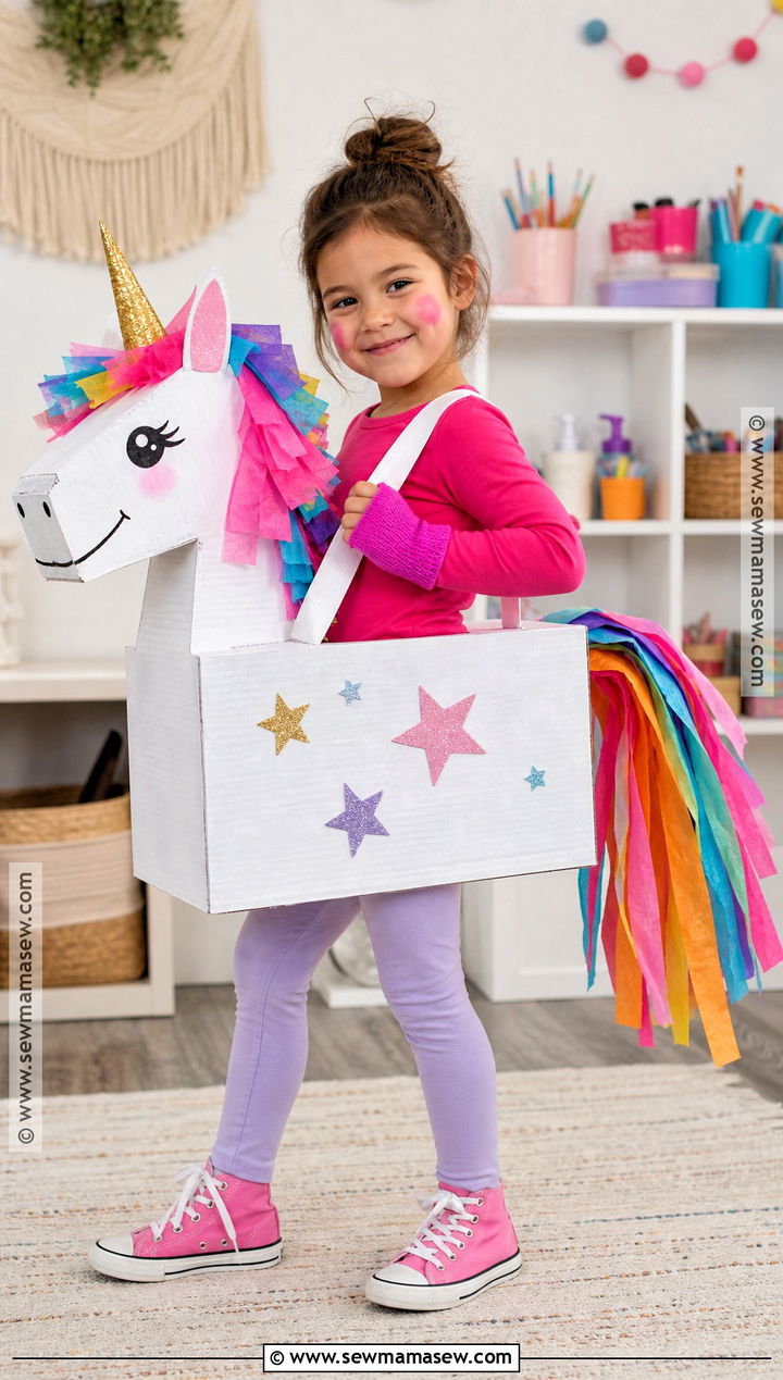 Cardboard Box Unicorn Costume - 30 unicorn costume ideas for kids