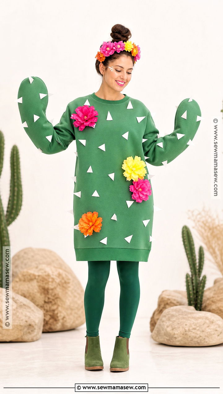 Cardboard Cactus Recycled Costume - 30 Recycled Costume Ideas