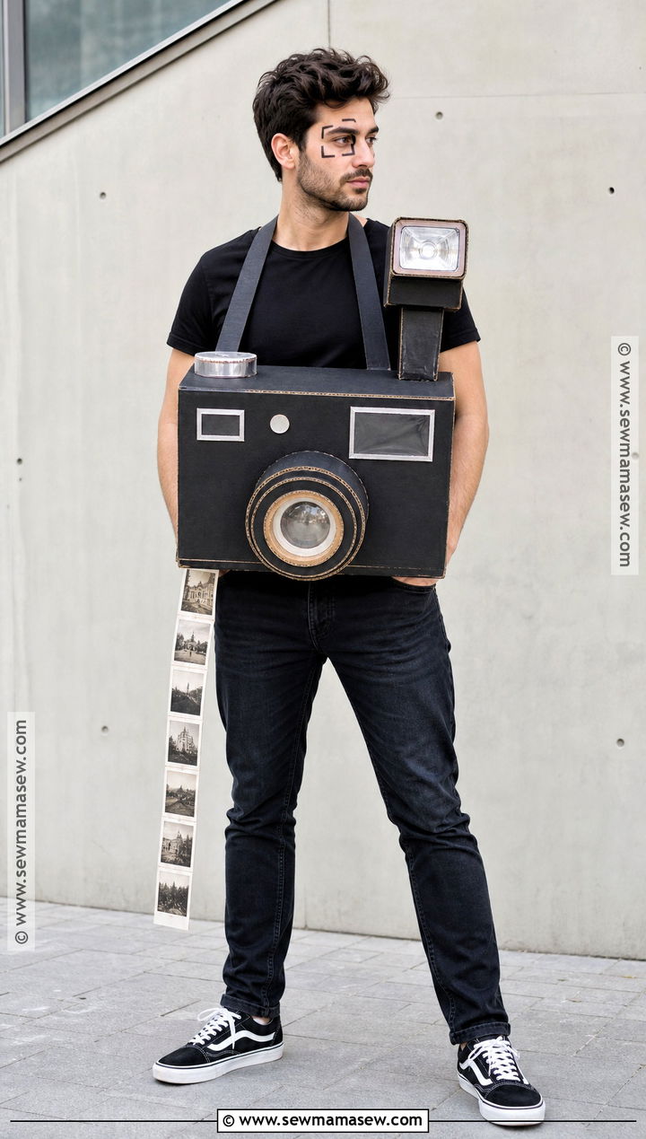 Cardboard Camera Costume - 30 recycled costume ideas for men