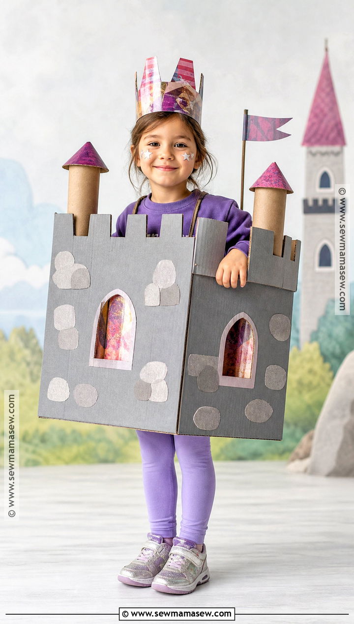 Cardboard Castle Costume - 35 recycled costumes for kids