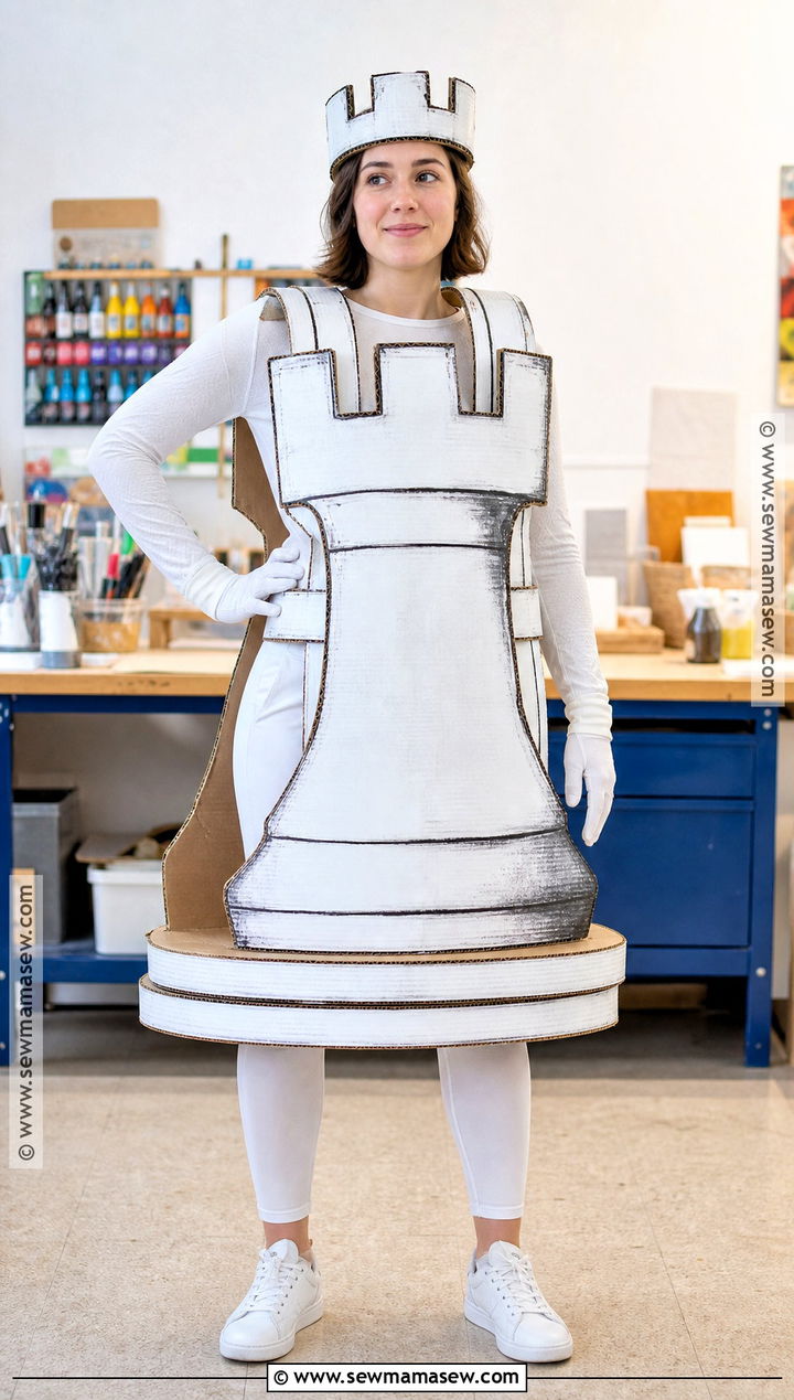 Cardboard Chess Piece Costume - 30 chess costume ideas