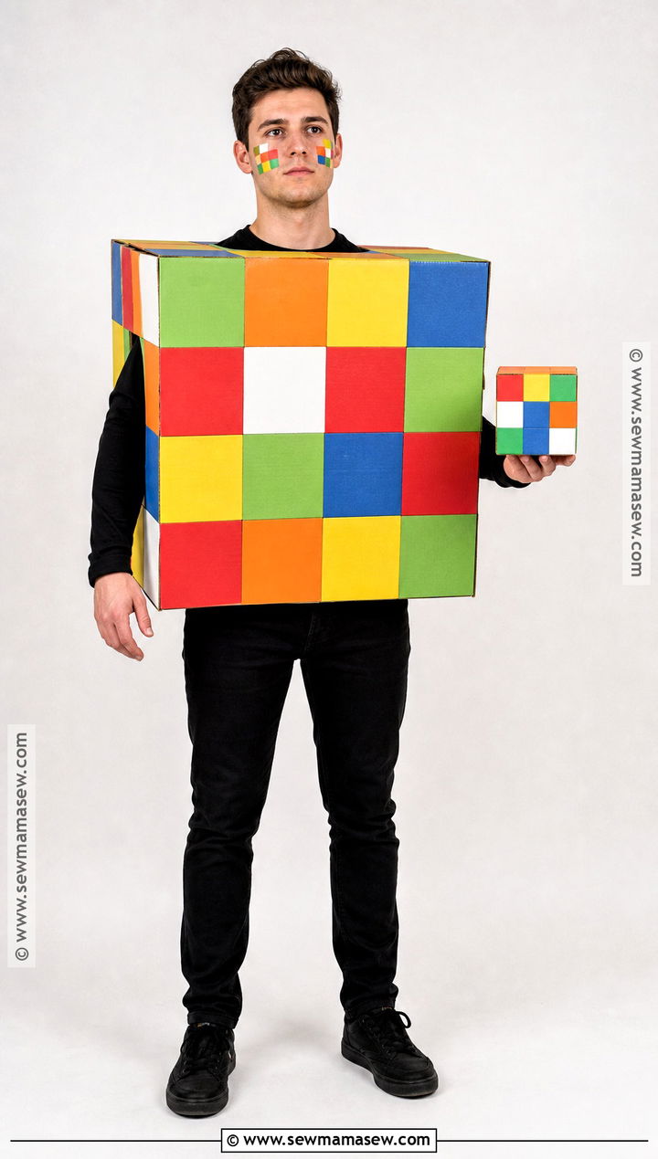 Cardboard Color Cube Costume - 30 recycled costume ideas for men