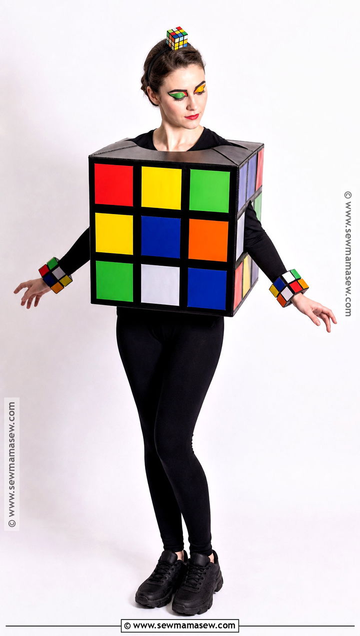 Cardboard Color Cube Recycled Costume - 30 Recycled Costume Ideas