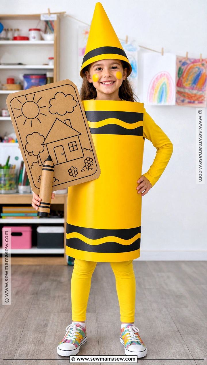 Cardboard Crayon Costume - 35 recycled costumes for kids