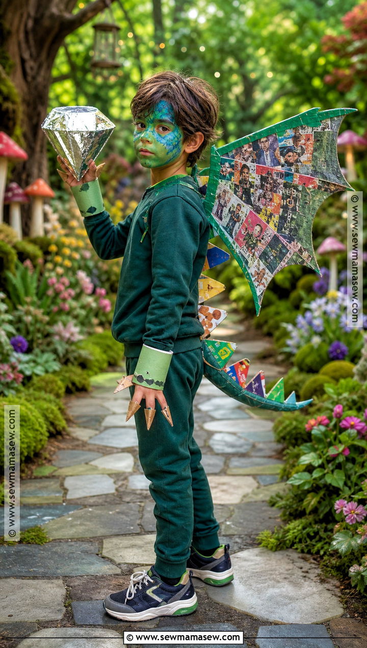 Cardboard Dragon Costume - 35 recycled costumes for kids