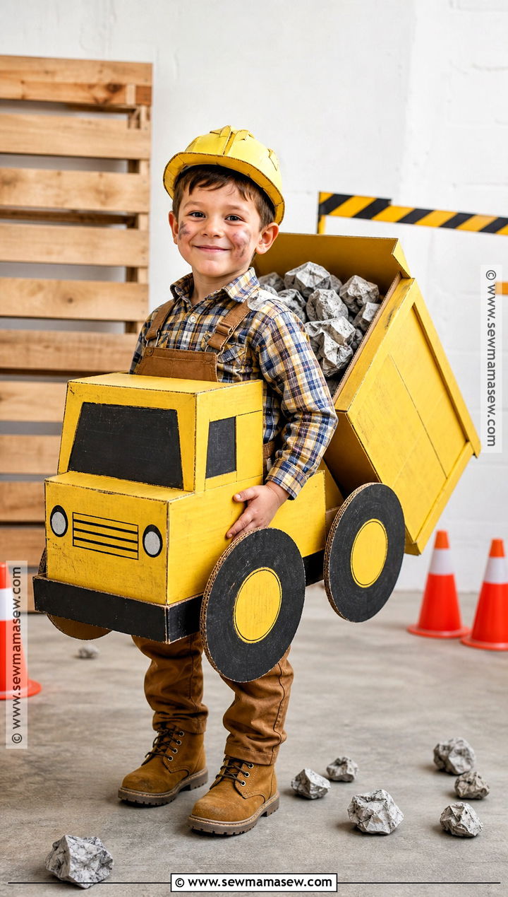 Cardboard Dump Truck Costume - 35 recycled costumes for kids