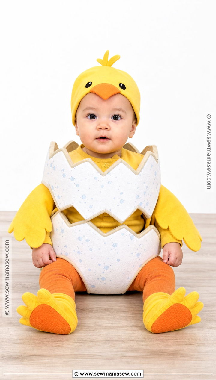 Cardboard Egg Baby Chicken Costume - 30 baby chicken costume ideas