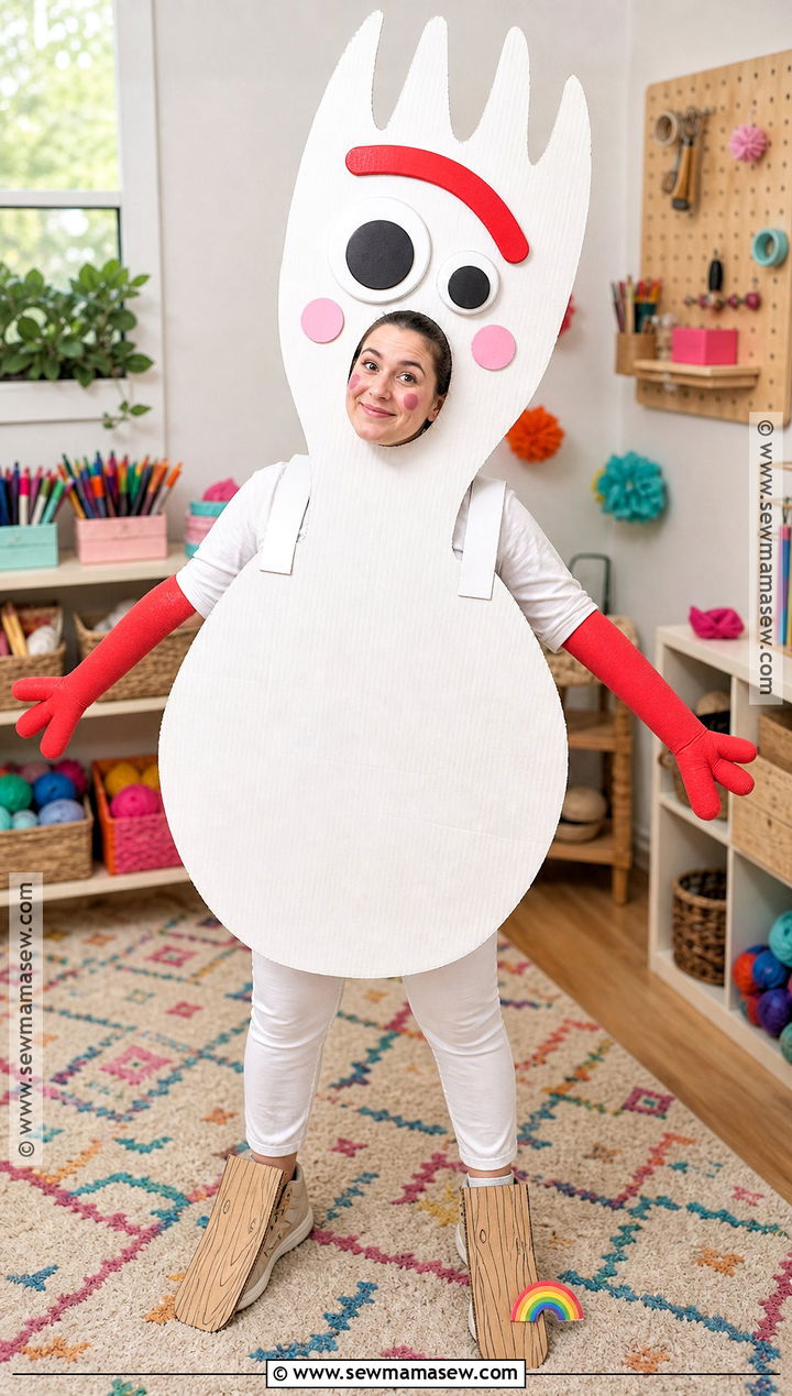 Cardboard Forky Costume - 30 forky toy story costume ideas