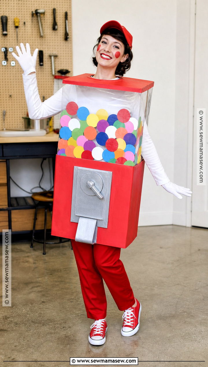 Cardboard Gumball Machine Costume - 35 gumball costume ideas