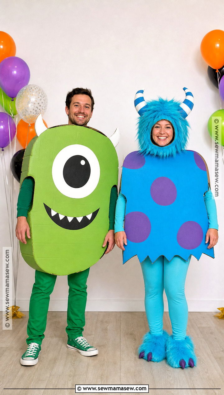 Cardboard Mike And Sully Costume - 35 mike and sully costume ideas