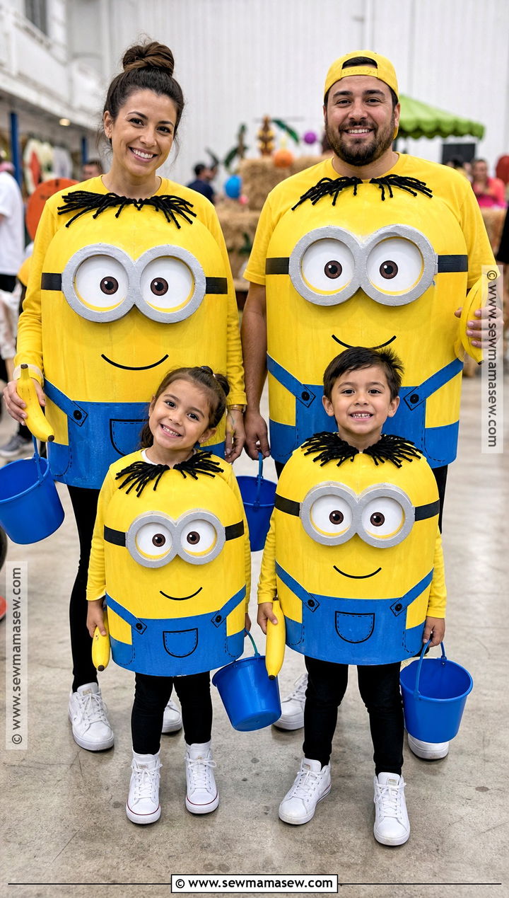 Cardboard Minion Family Costume - 30 minion family costume ideas