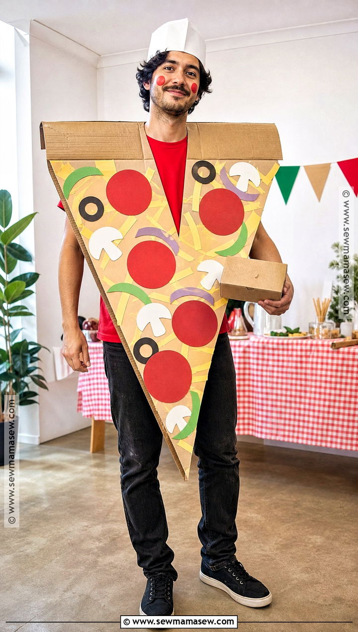 Cardboard Pizza Slice Costume - 30 recycled costume ideas for men