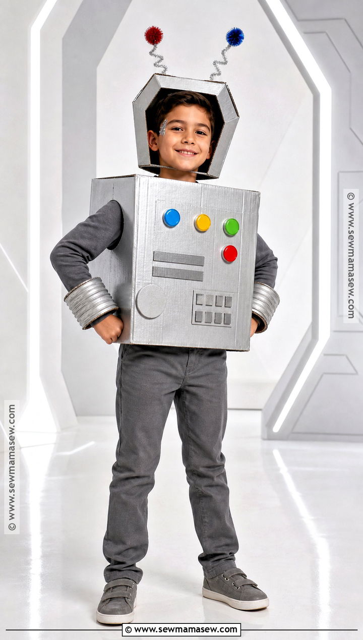 Cardboard Robot Costume - 30 Easy Homemade Halloween Costumes