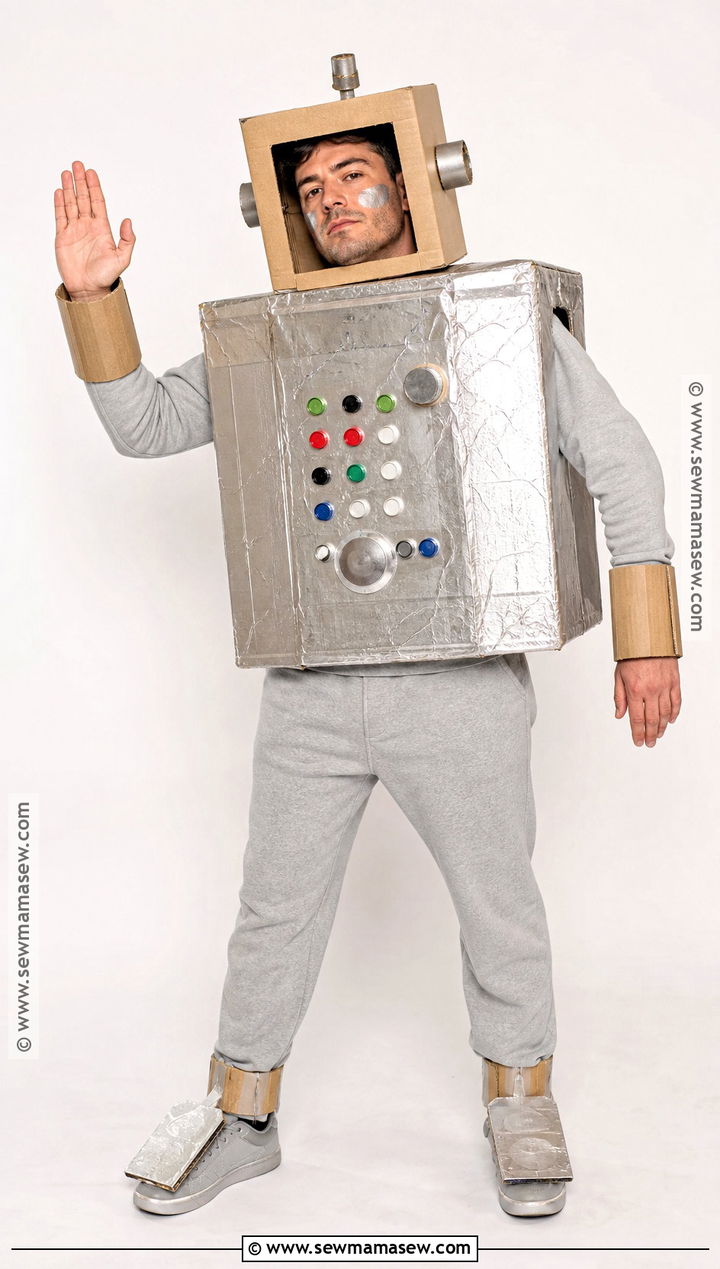 Cardboard Robot Costume - 30 recycled costume ideas for men