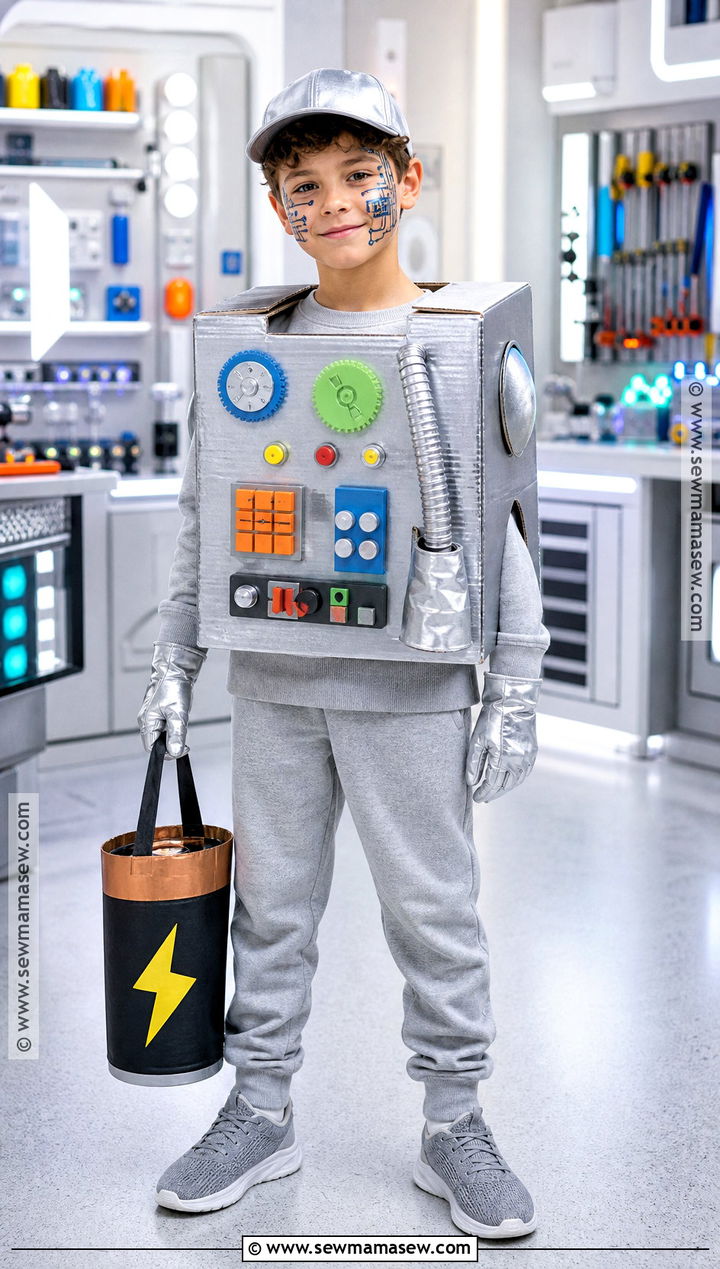Cardboard Robot Costume - 35 halloween costumes for boys