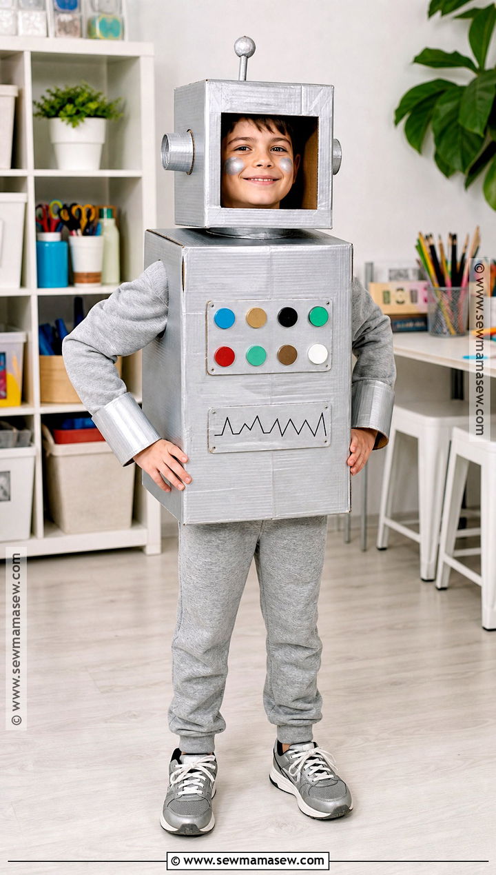 Cardboard Robot Costume - 35 recycled costumes for kids