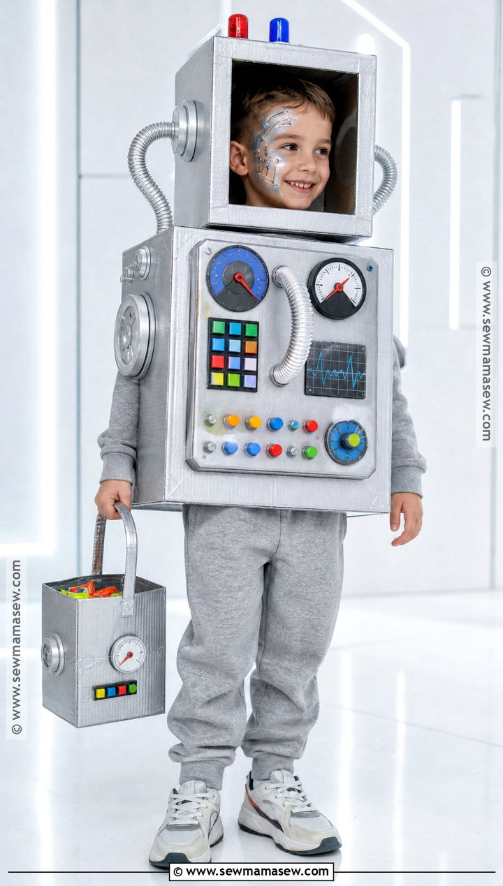 Cardboard Robot Costume - 40 halloween costumes for boys
