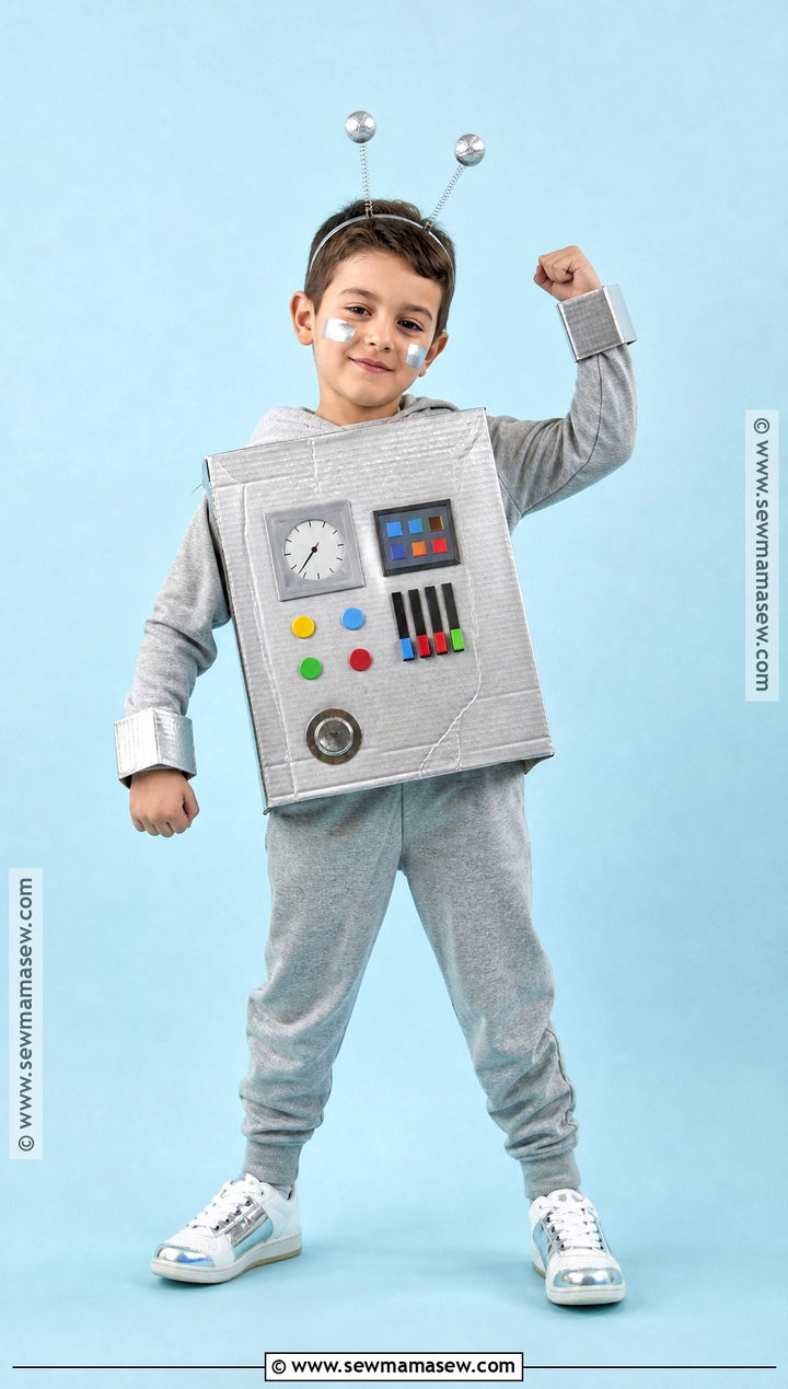 Cardboard Robot Costume - 30 easy halloween costumes for kids