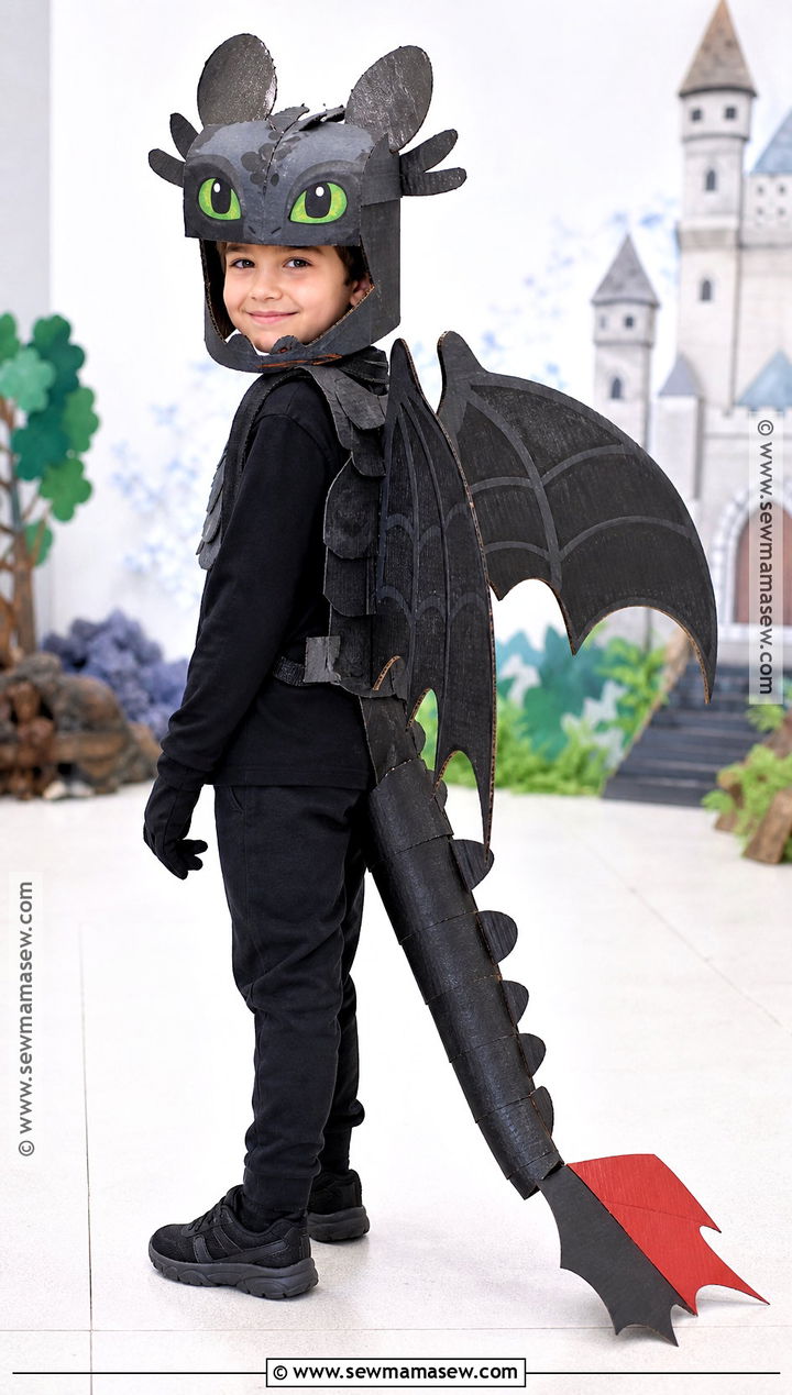 Cardboard Toothless Costume - 30 toothless costume ideas
