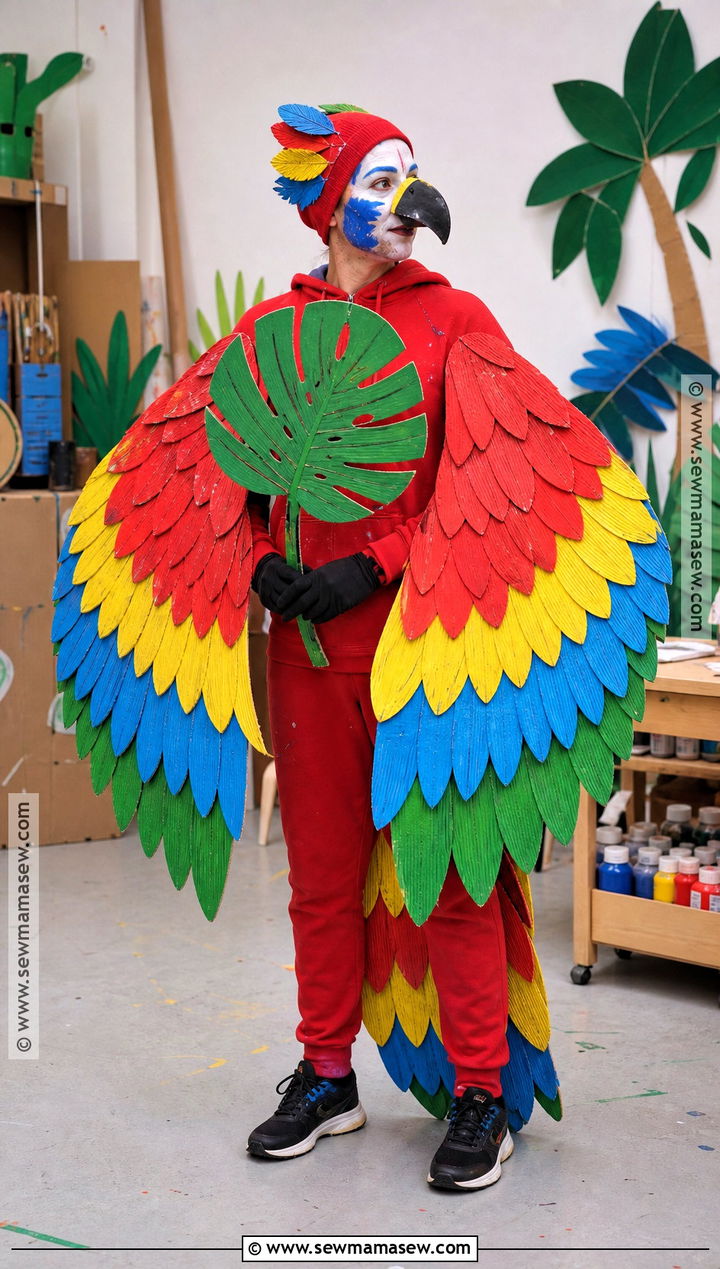 Cardboard Wing Parrot Costume - 35 parrot costume ideas