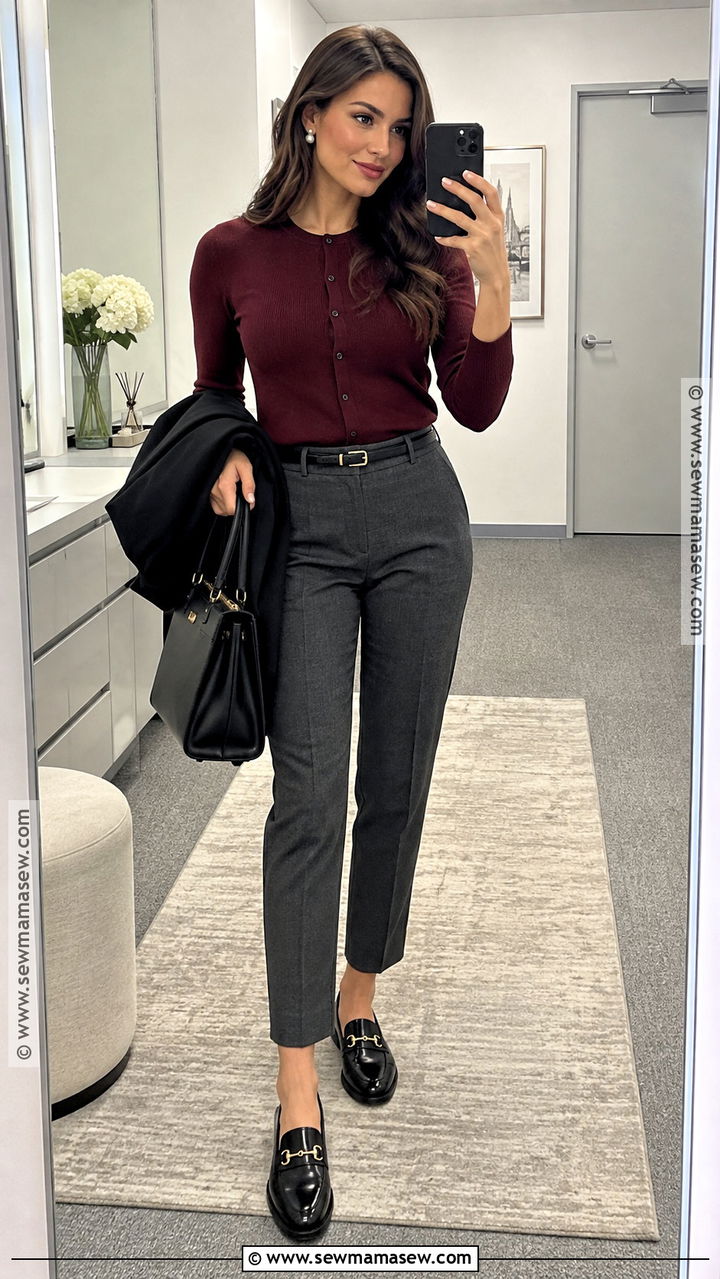 Cardigan And Ankle Pants Corporate Fall Outfit - 20 Corporate Fall Outfits for Women