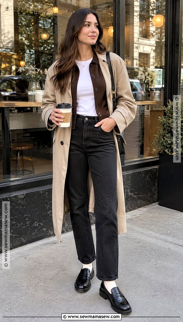 Cardigan And Black Jeans Coffee Date Outfit - 20 coffee date outfit fall ideas