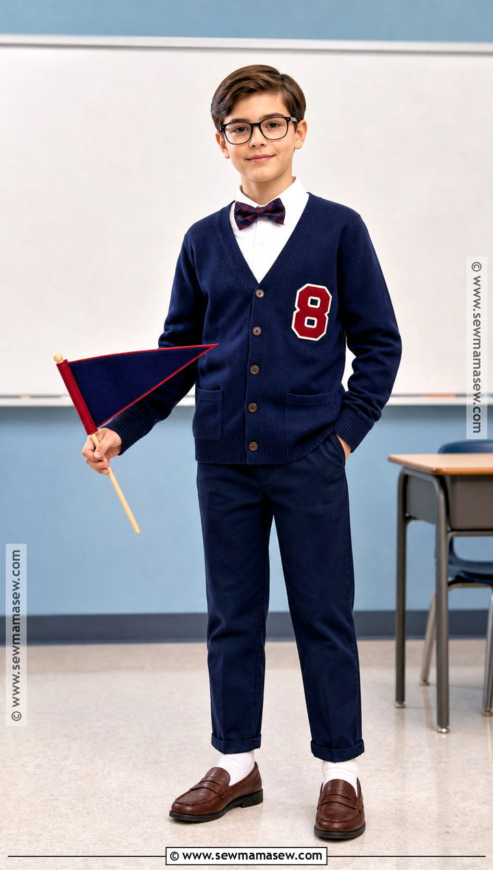 Cardigan And Chinos 50th Day of School Outfit - 30 50th day of school dress up ideas