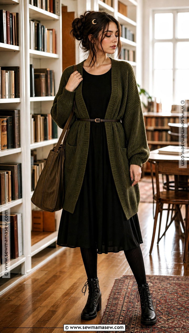 Cardigan And Dress Witch Outfit - 35 witch outfit ideas