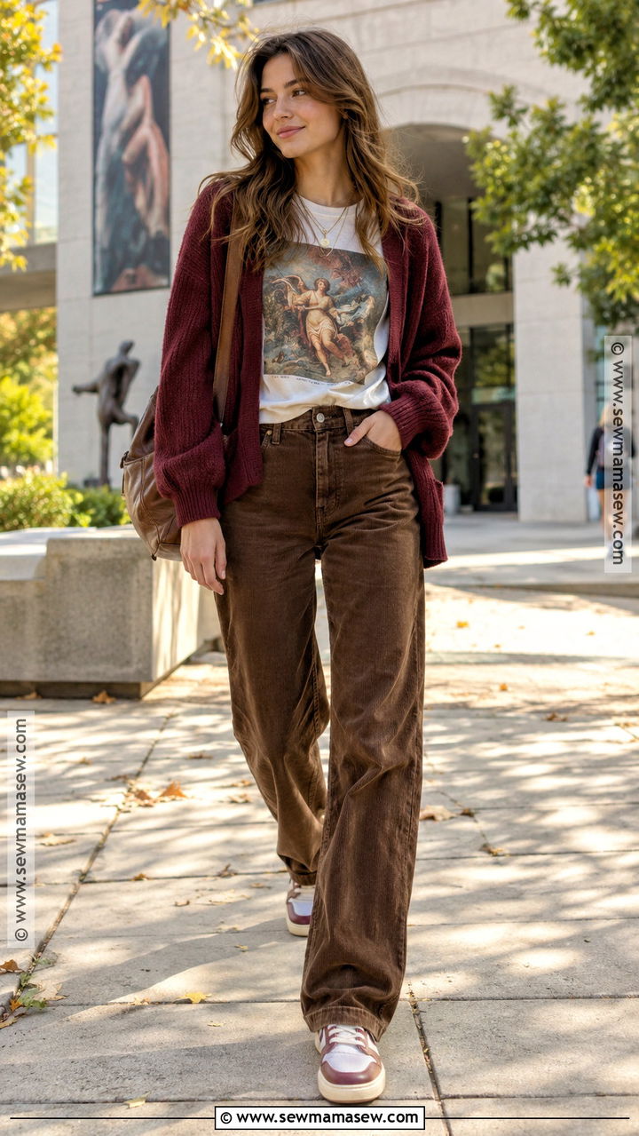 Cardigan And Graphic Tee School Streetwear Outfit - 20 back to school streetwear outfits