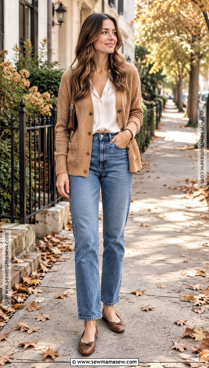 Cardigan And Jeans Fall Outfit - 25 timeless fall outfits