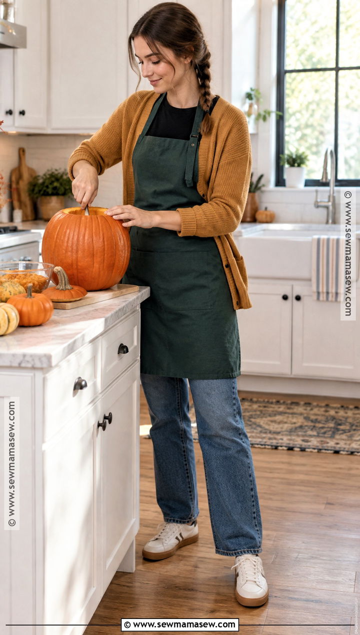 Cardigan And Jeans Pumpkin Carving Outfit - 20 Pumpkin Carving Outfit Ideas