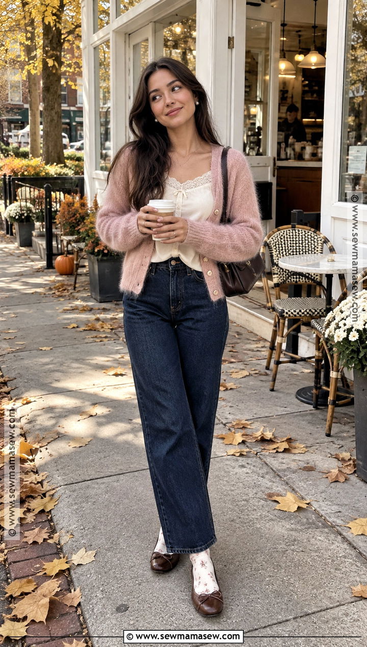 Cardigan And Jeans Shoujo Fall Outfit - 20 Shoujo Fall Outfits