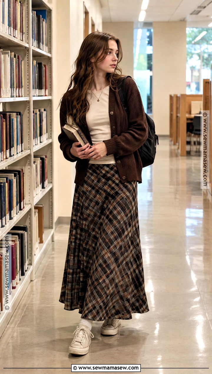 Cardigan And Maxi Skirt School Outfit - 15 fall clothes for school