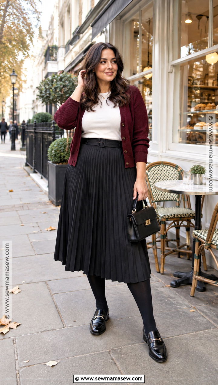 Cardigan And Midi Skirt London Outfit - 20 London In October Outfits for Women