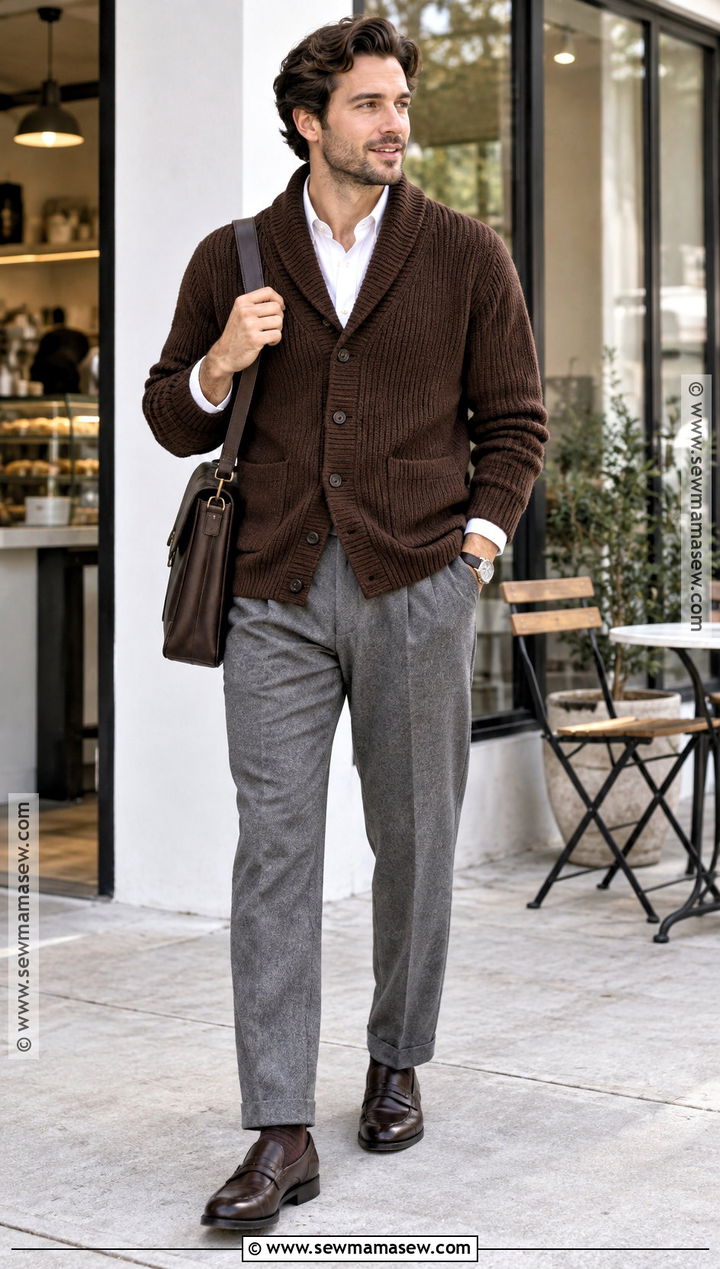 Cardigan And Trousers Fall Outfit - 20 fall style ideas for men