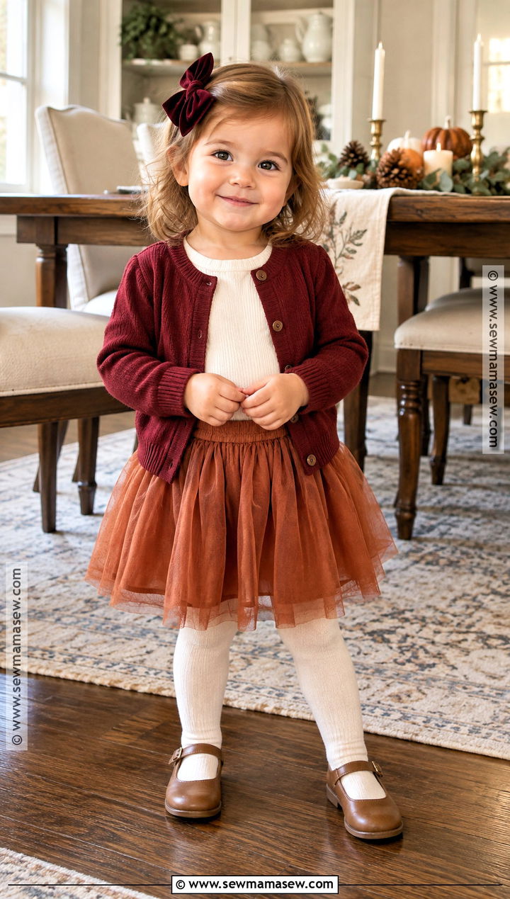 Cardigan And Tulle Skirt Toddler Thanksgiving Outfit - 25 toddler thanksgiving outfit ideas for girls