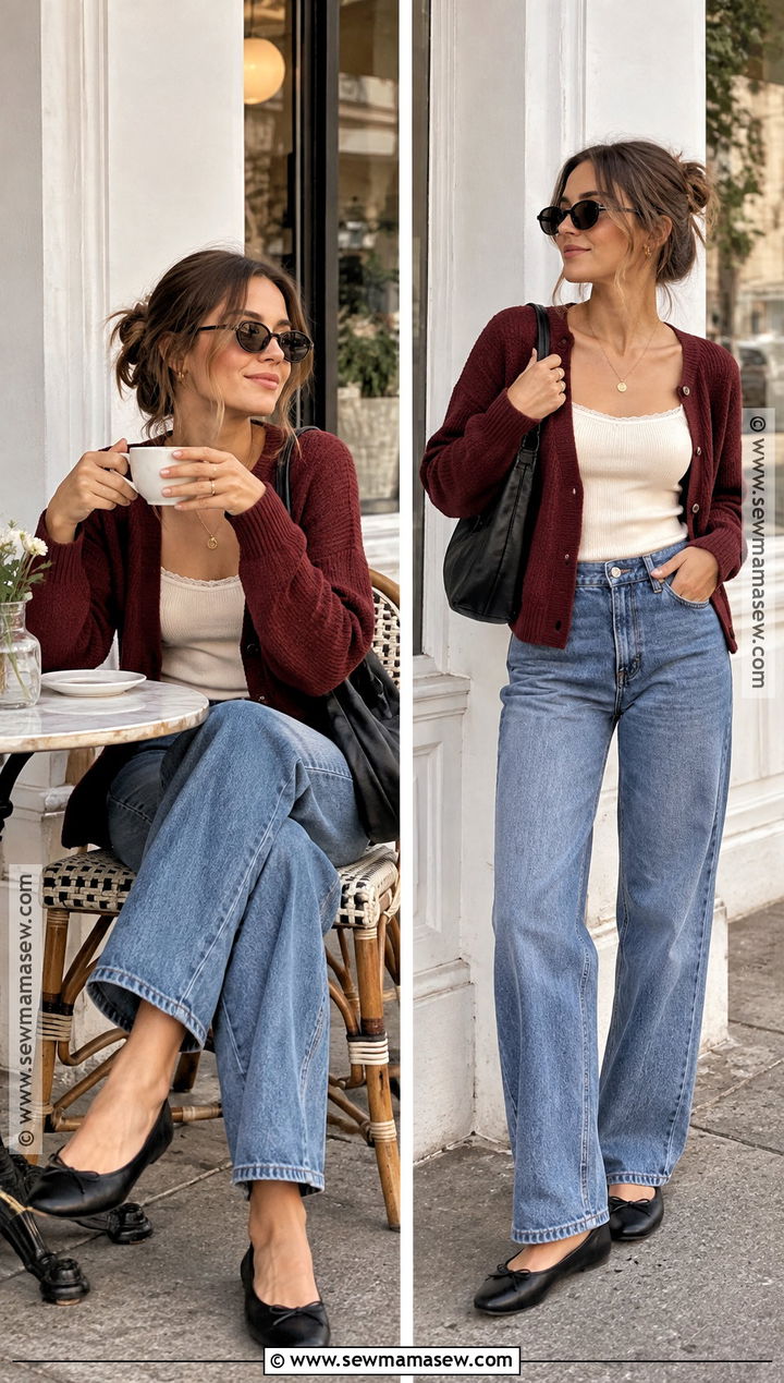 Cardigan Camisole And Relaxed Jeans Outfit - 25 late summer early fall outfits