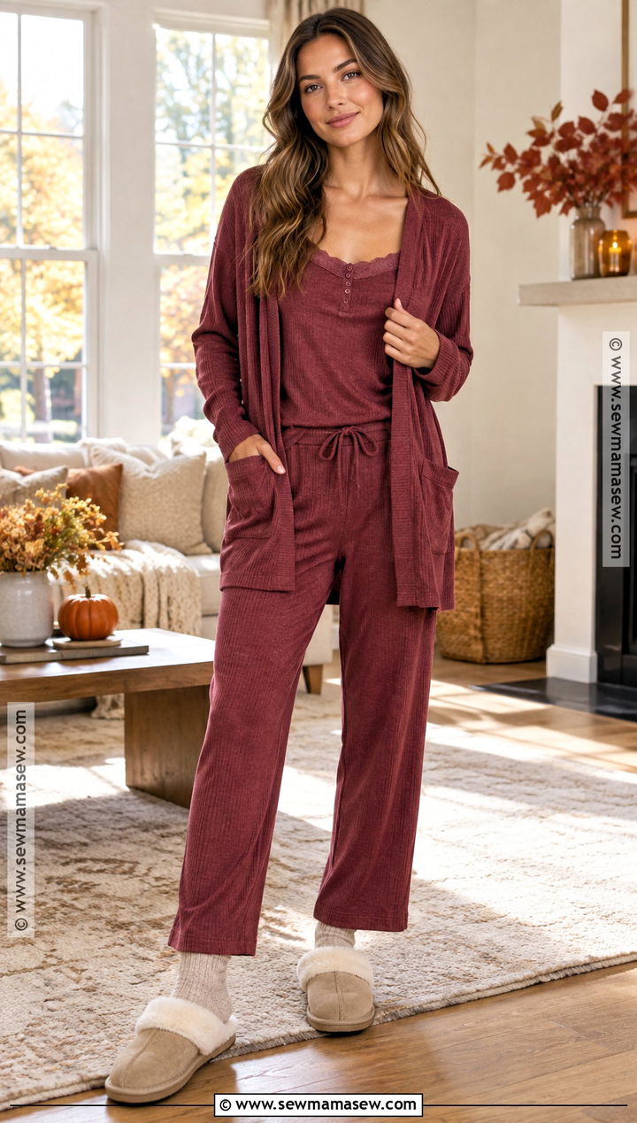 Cardigan Pajama Set - 20 autumn pajamas