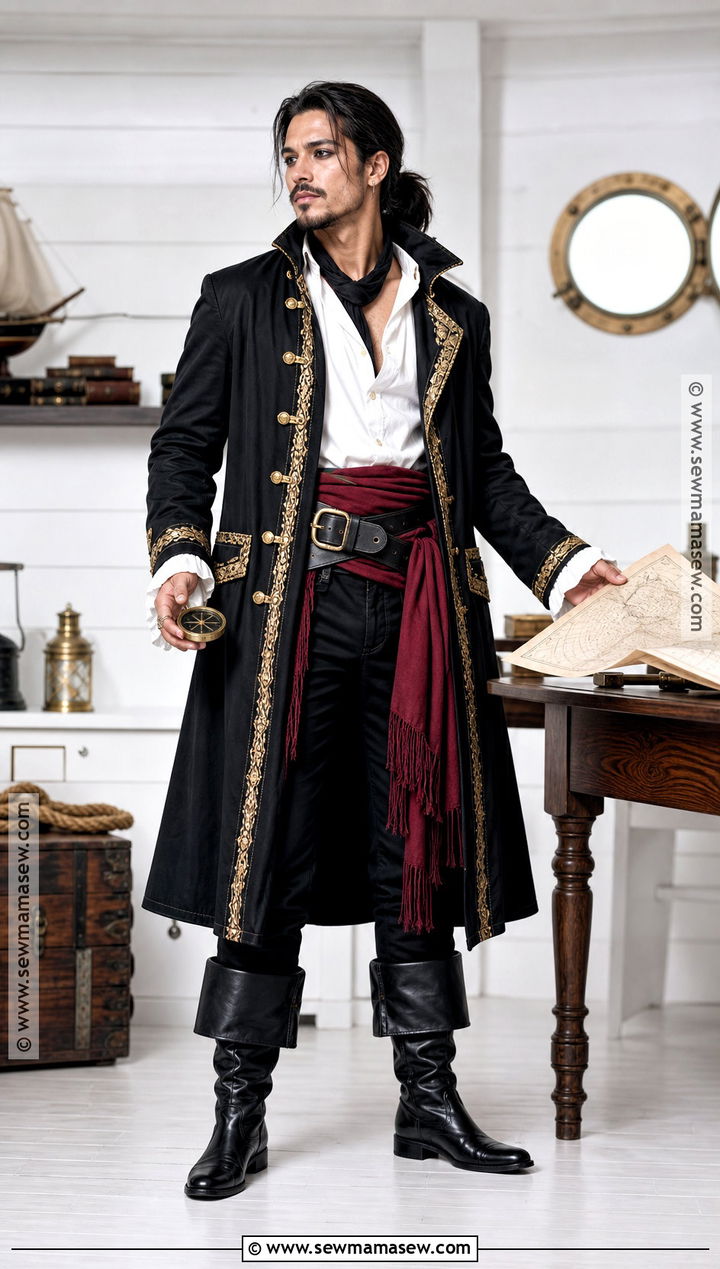 Cardigan Pirate Captain Costume - 30 last minute pirate costume ideas