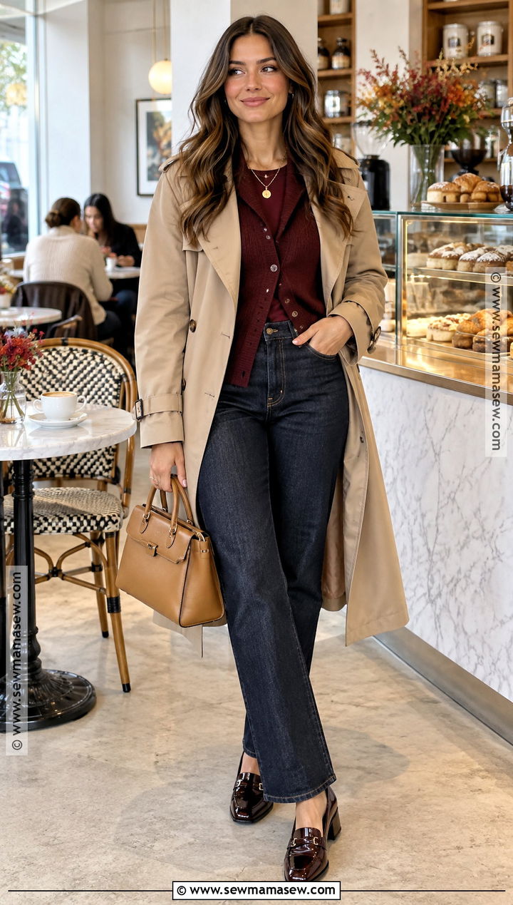 Cardigan Set And Straight Leg Jeans Fall Birthday Outfit - 20 Birthday Outfits Fall