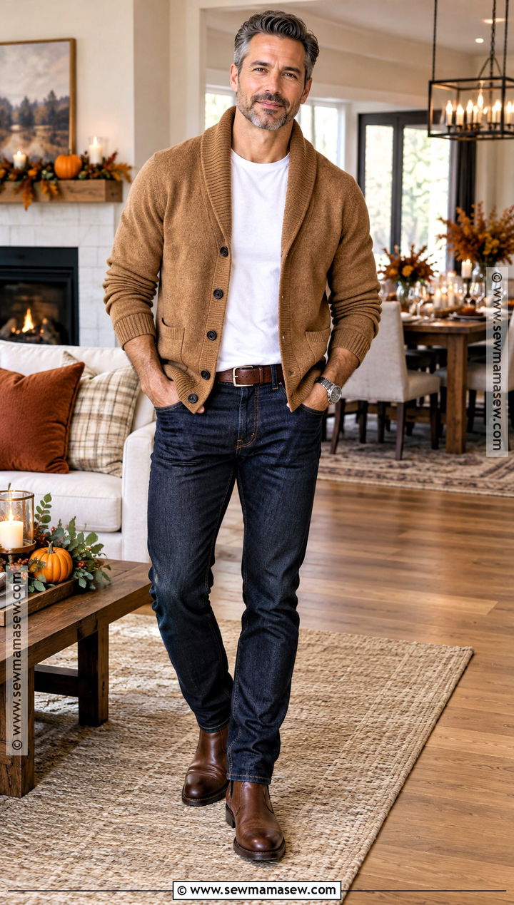 Cardigan Thanksgiving Outfit - 20 Mens Thanksgiving Outfit Ideas