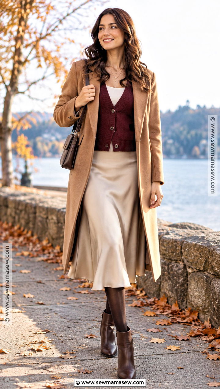 Cardigan With Midi Skirt And Ankle Boots - 15 autumn winter clothes