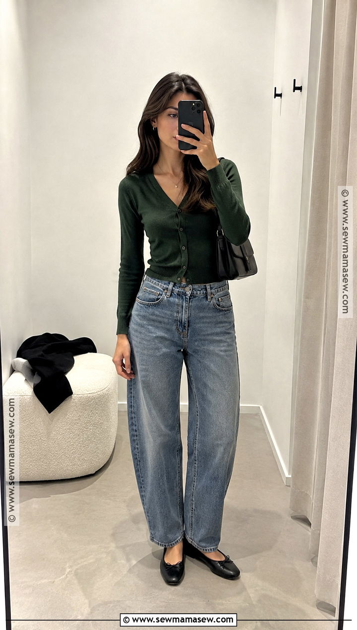 Cardigan and Barrel Jeans Fall Outfit - 15 fall fashion inspo ideas 2026