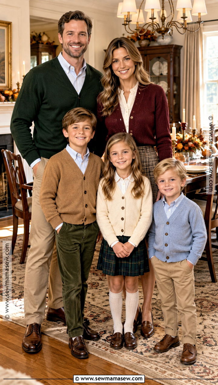 Cardigan and Button Down Thanksgiving Family Outfit - 25 thanksgiving family outfits