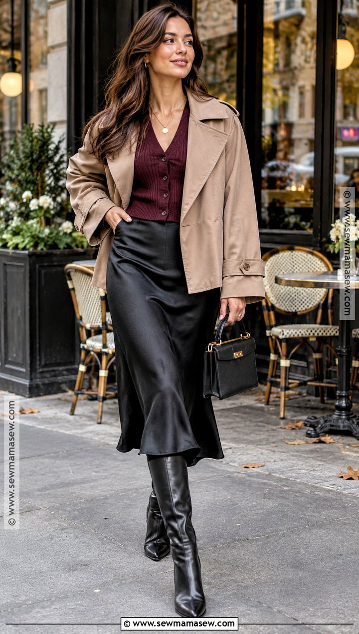 Cardigan and Midi Skirt Outfit - 20 new york in october outfits