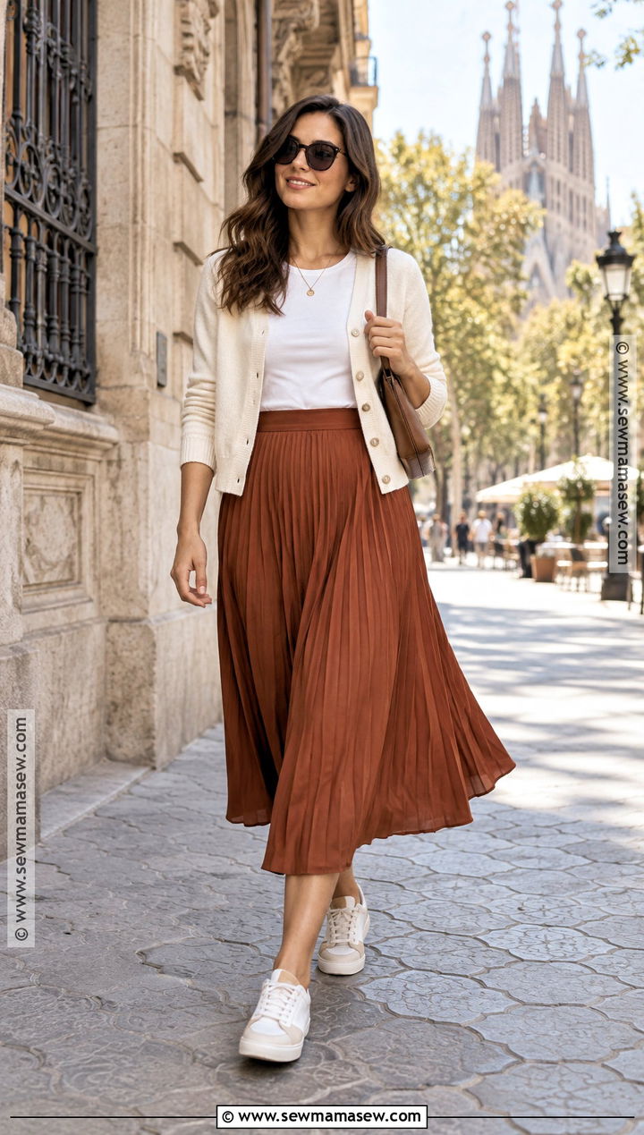 Cardigan and Midi Skirt Spain October Outfit - 20 spain in october outfits