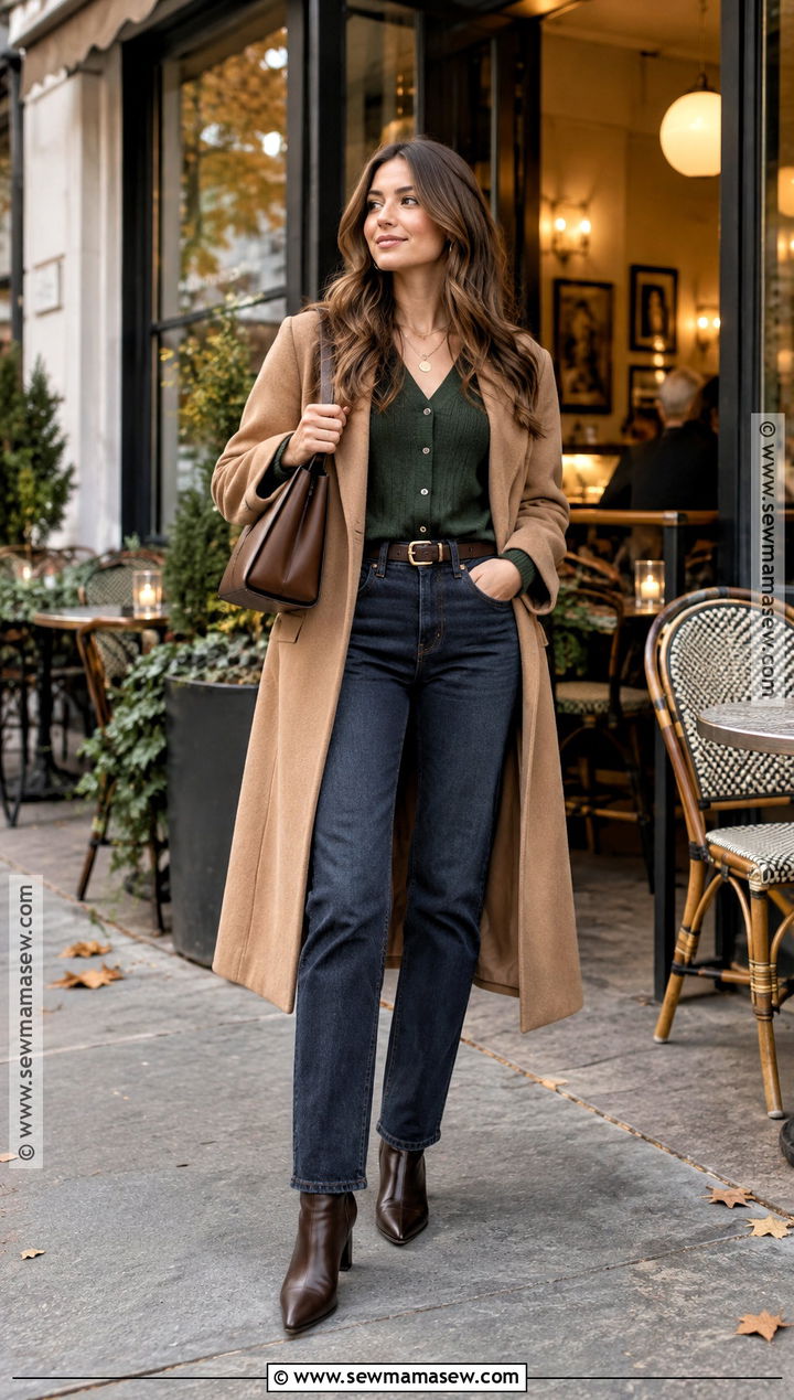 Cardigan and Straight Leg Jeans Date Night Outfit - 15 Fall 2026 Date Night Outfits